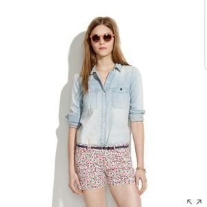 MADEWELL FLORAL DENIM CUTOFF SHORTS  26